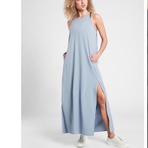 NWT minimalist bohemian Athleta pleated maxi dress